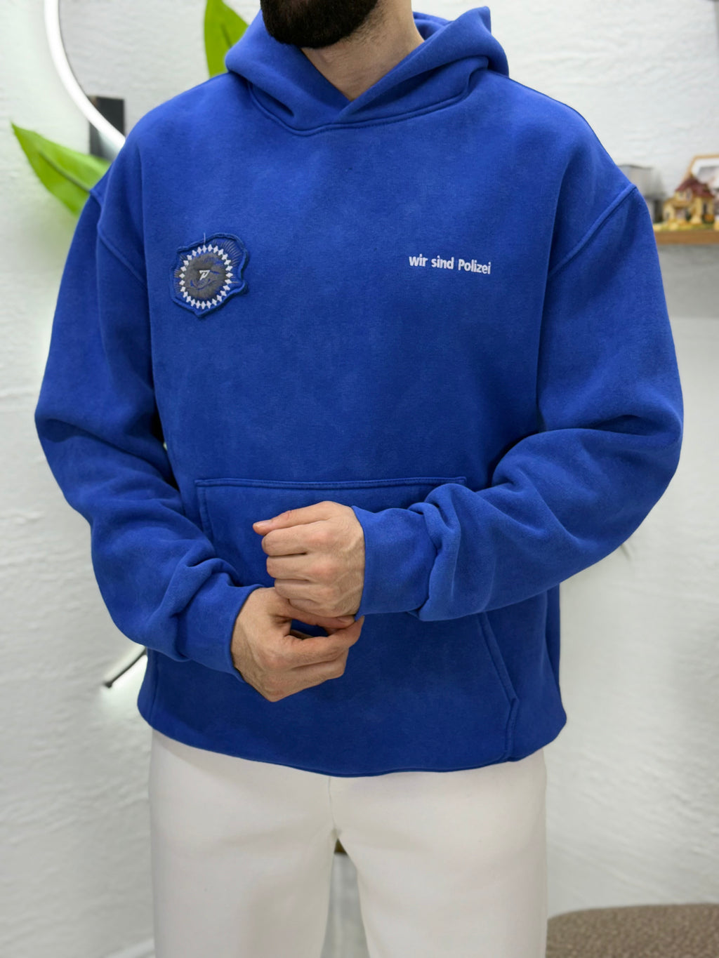 Nakış baskısı sweatshirt kalıp Oversize %100 pamuk yıkamalı kumaş