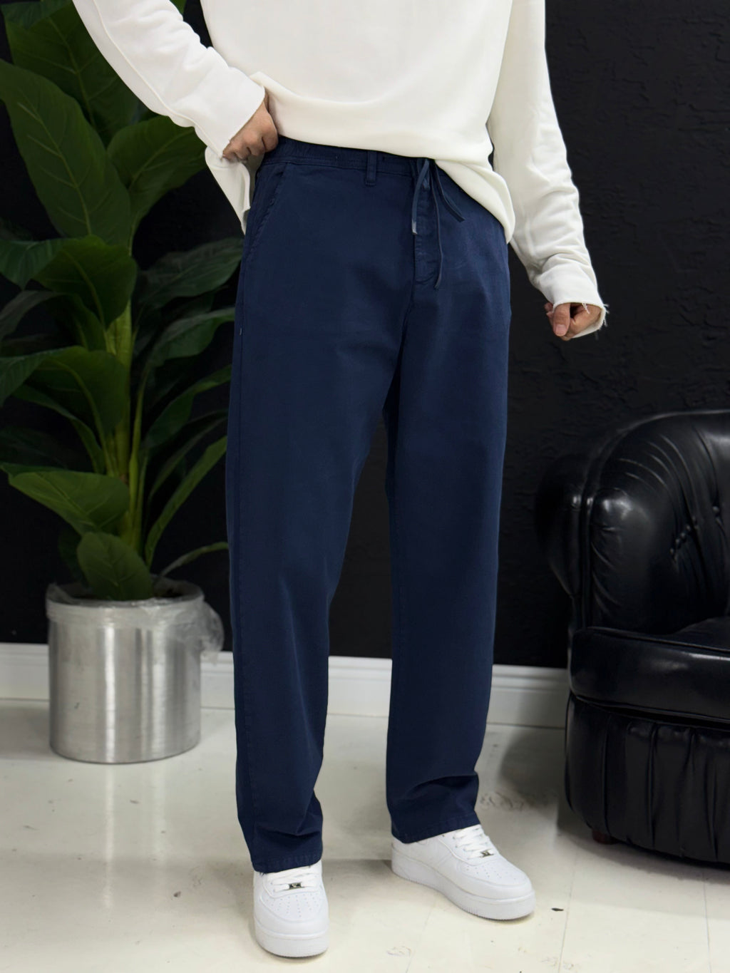 %100 keten baggy pantolon yan cepli