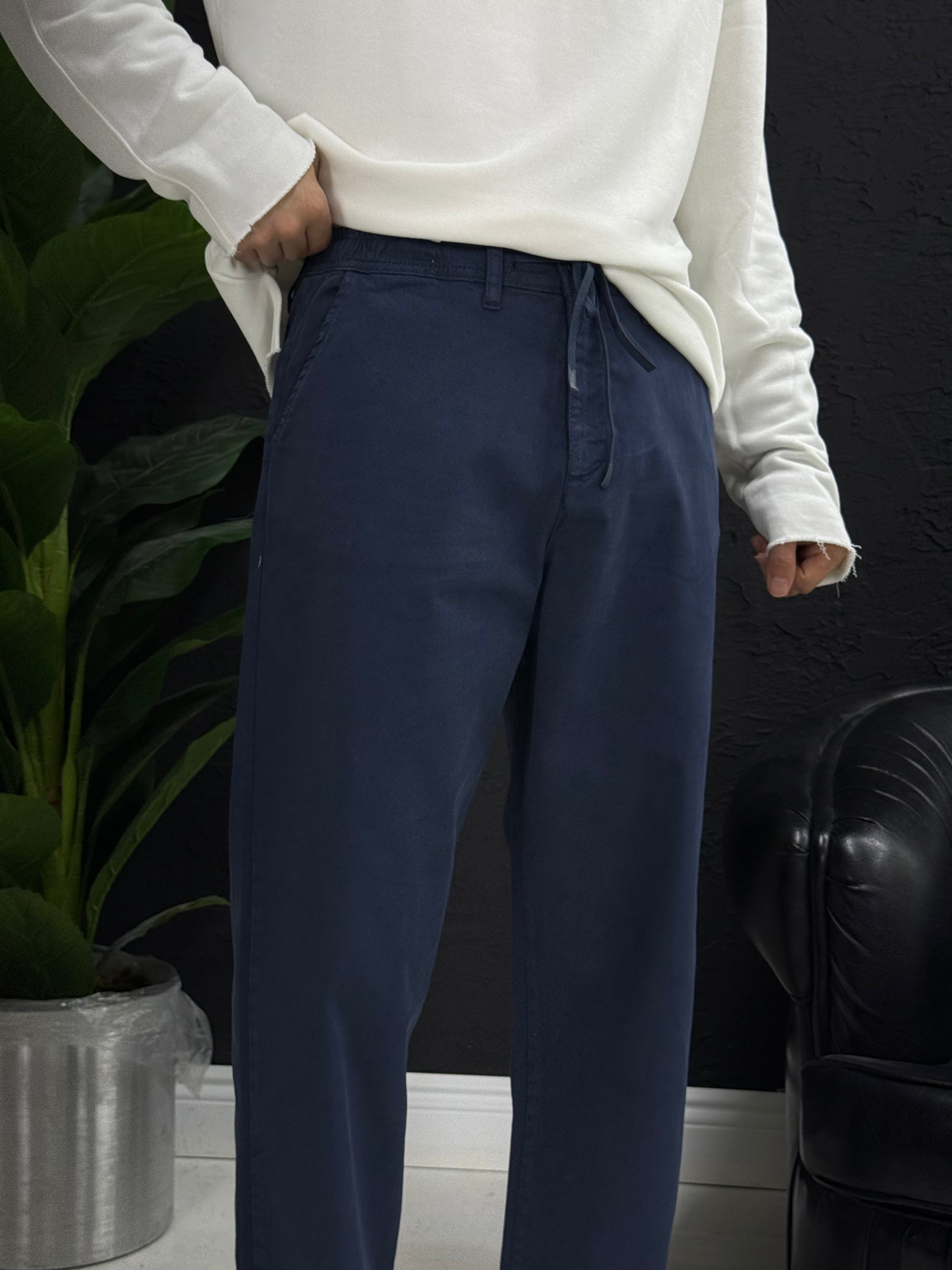 %100 keten baggy pantolon yan cepli