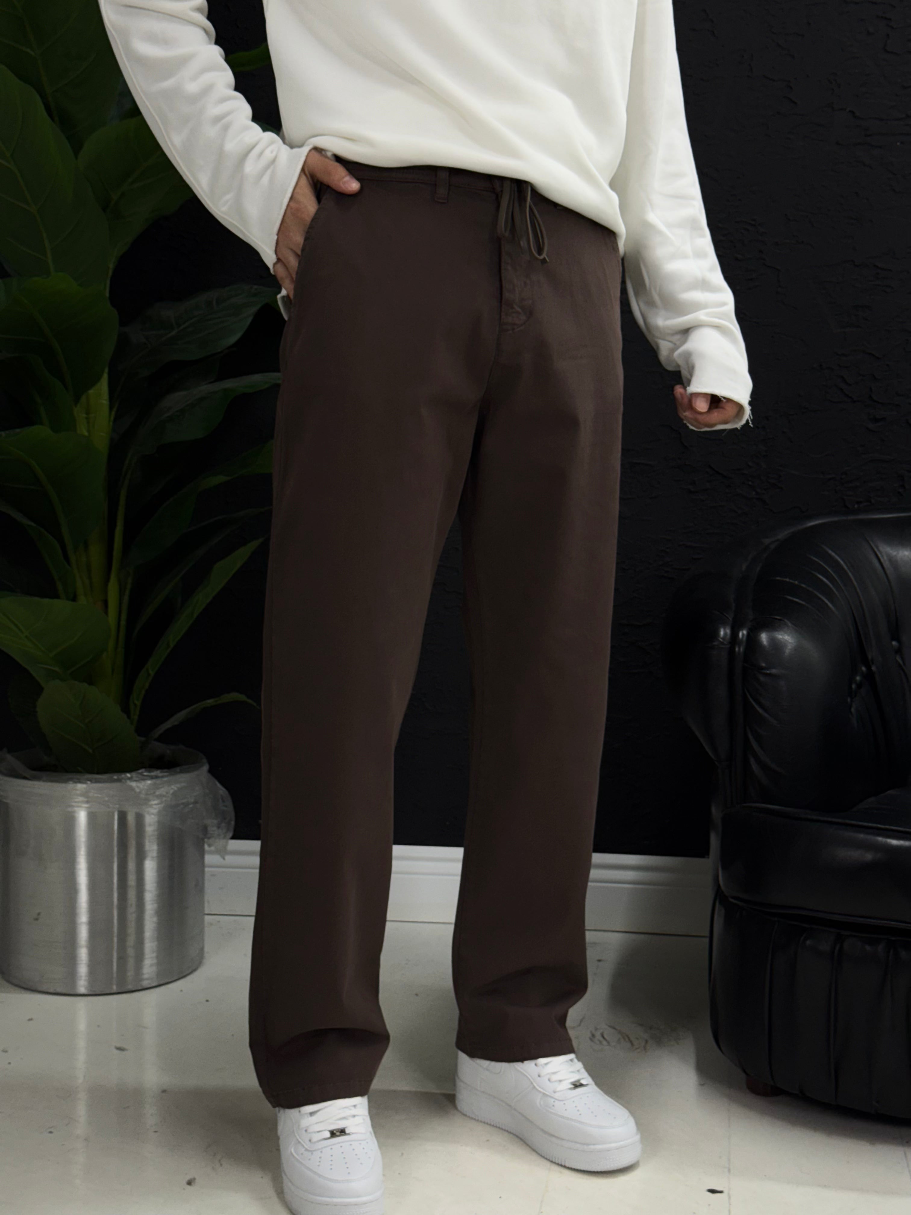 %100 keten baggy pantolon yan cepli