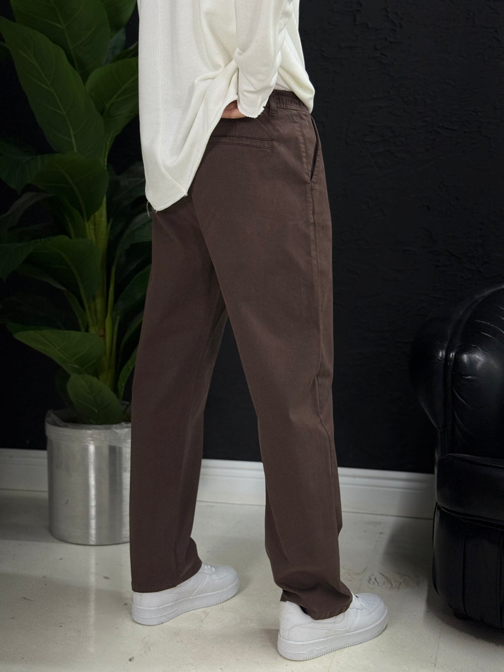 %100 keten baggy pantolon yan cepli