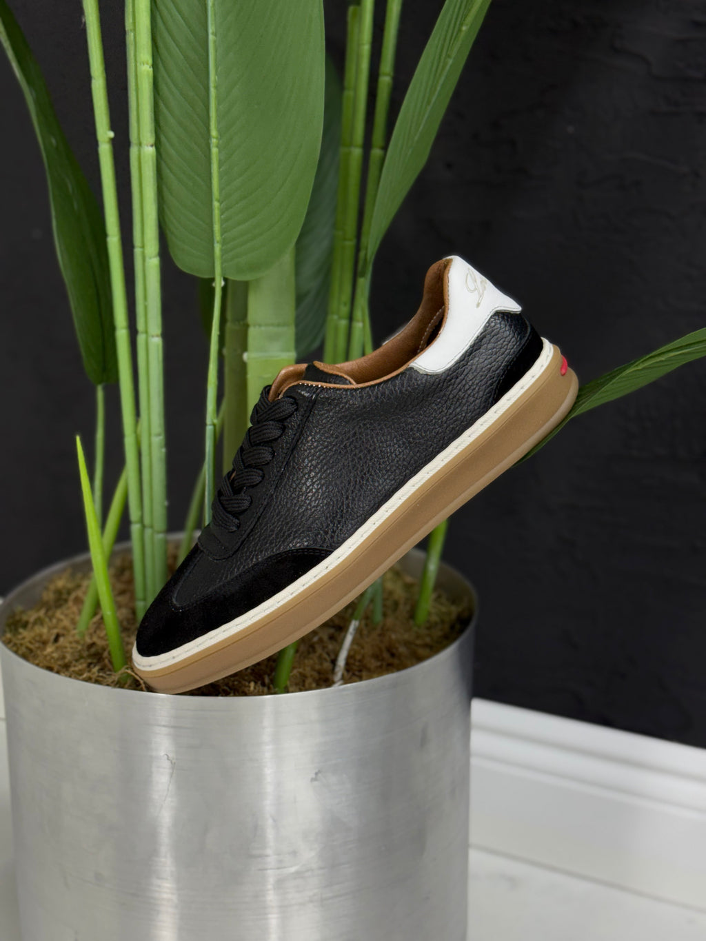 Bağcık detayı Gerçek hakiki deri spor ayakkabı