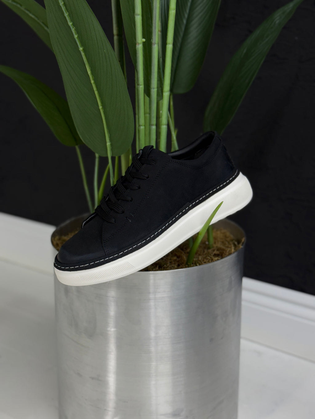 Bağcık detayı Gerçek hakiki deri spor ayakkabı