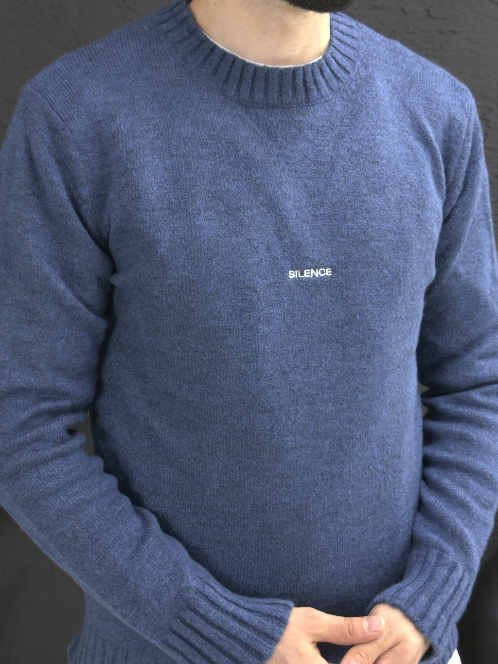 Yoğun kumaş önden baskılı kazak