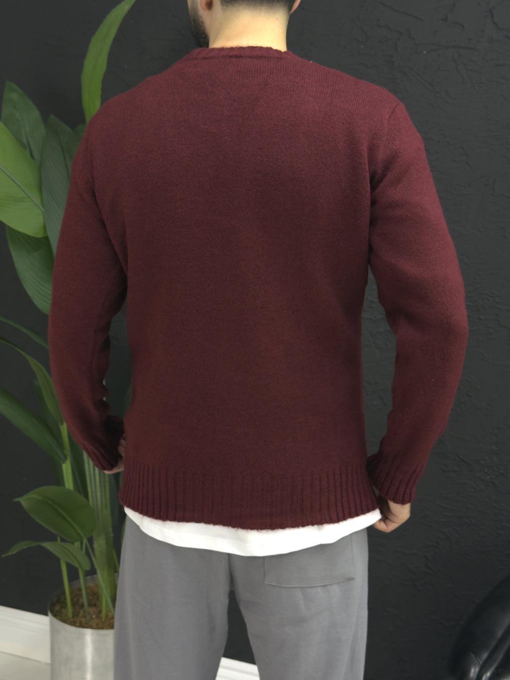 Yoğun kumaş önden baskılı kazak