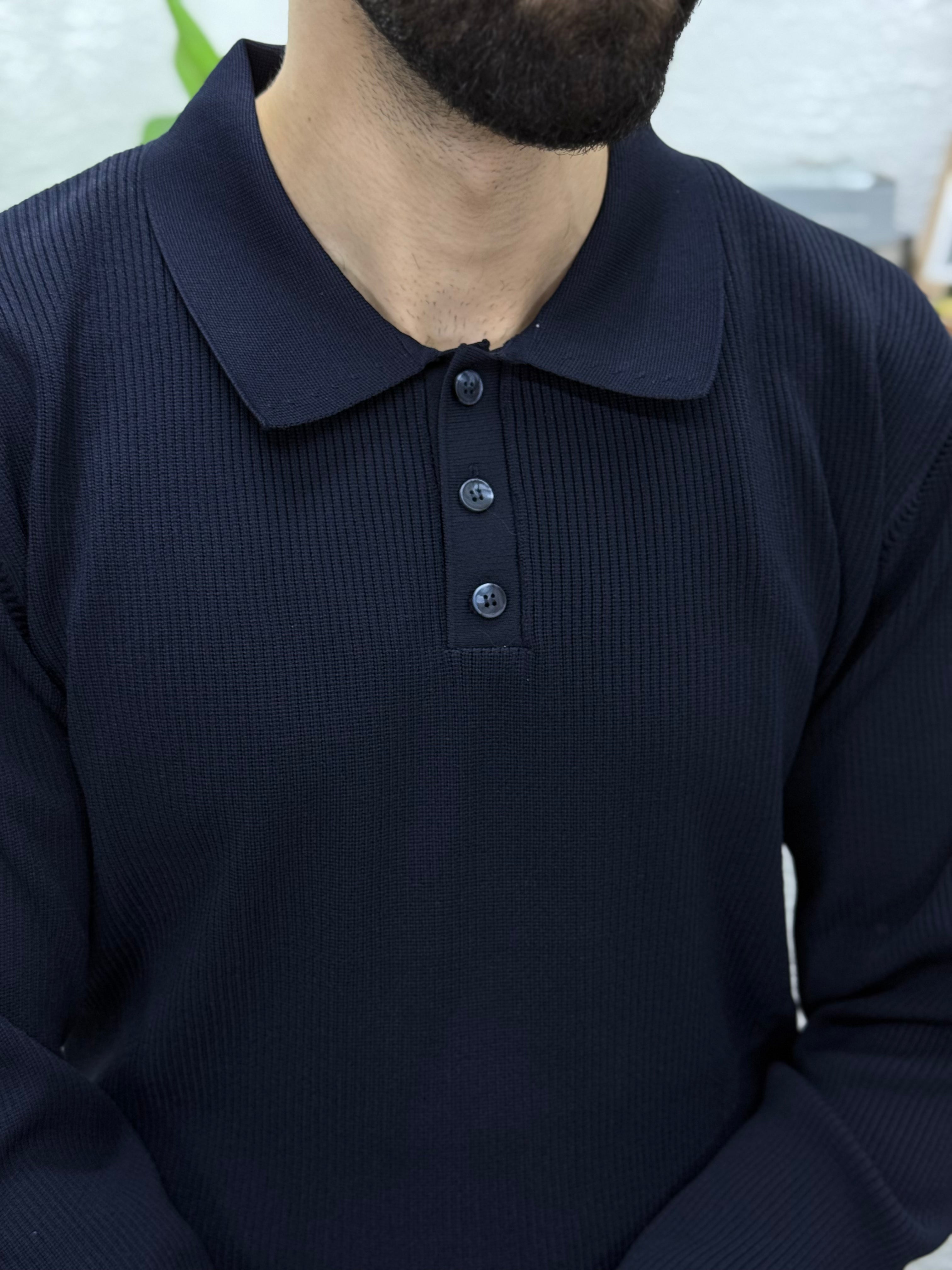 Düğmeli Polo yaka %100 triko kumaş kalıp silin fit