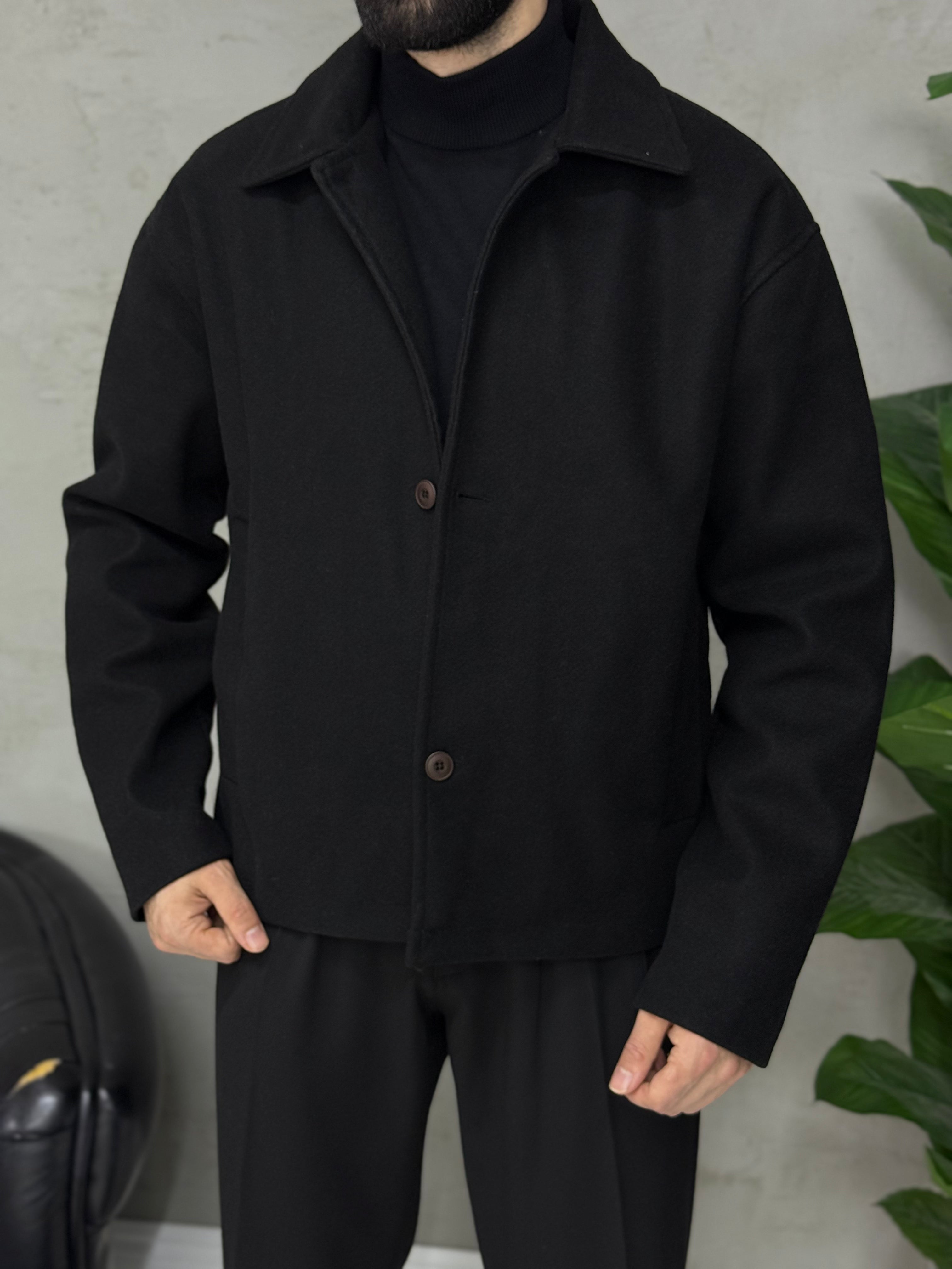 Polo yaka kısa Kaşı ceket düğmeli içi tamamen astarlı