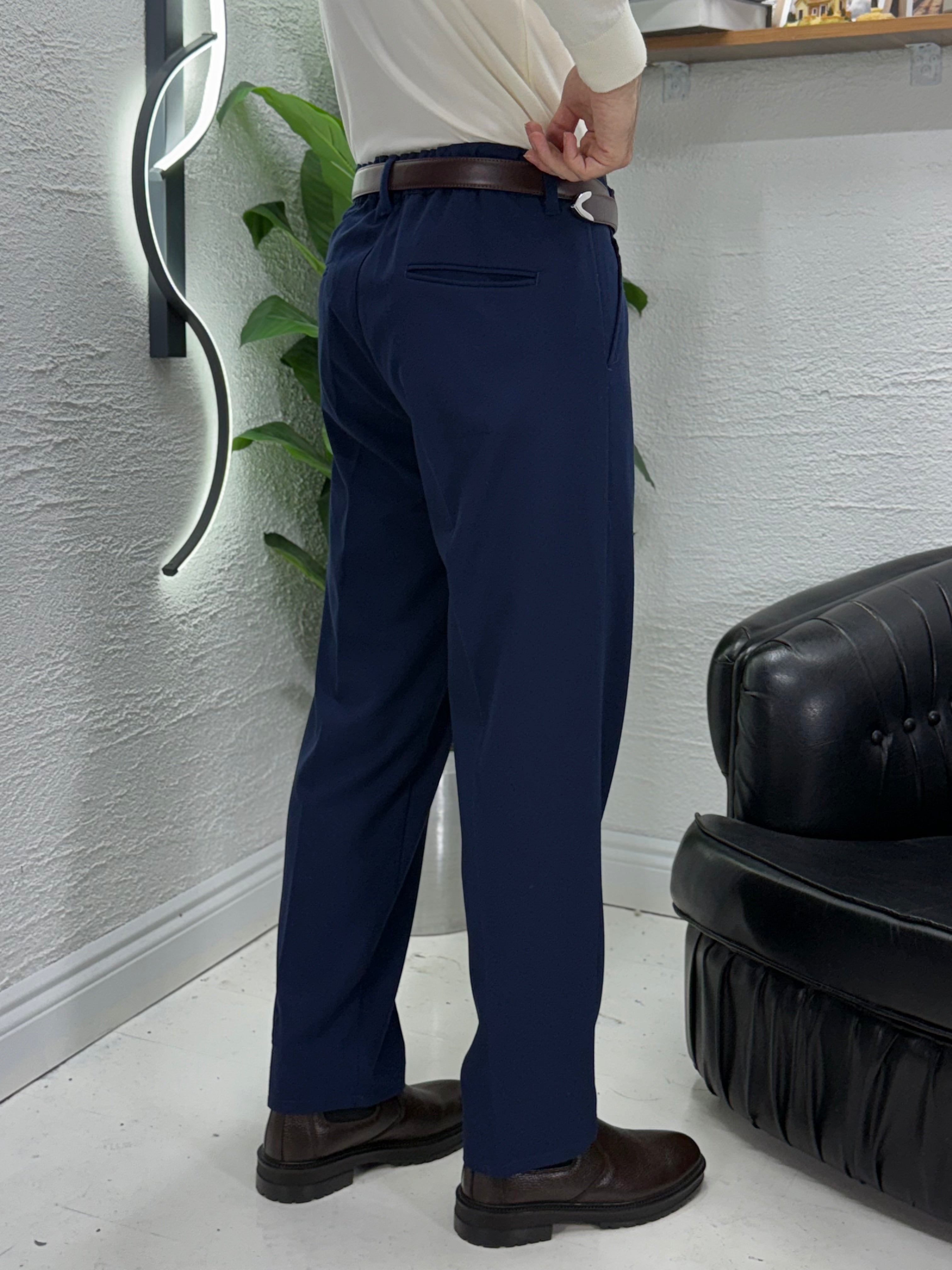 yan cepli Mevsimlik Buggy kumaş pantolon pile detayı