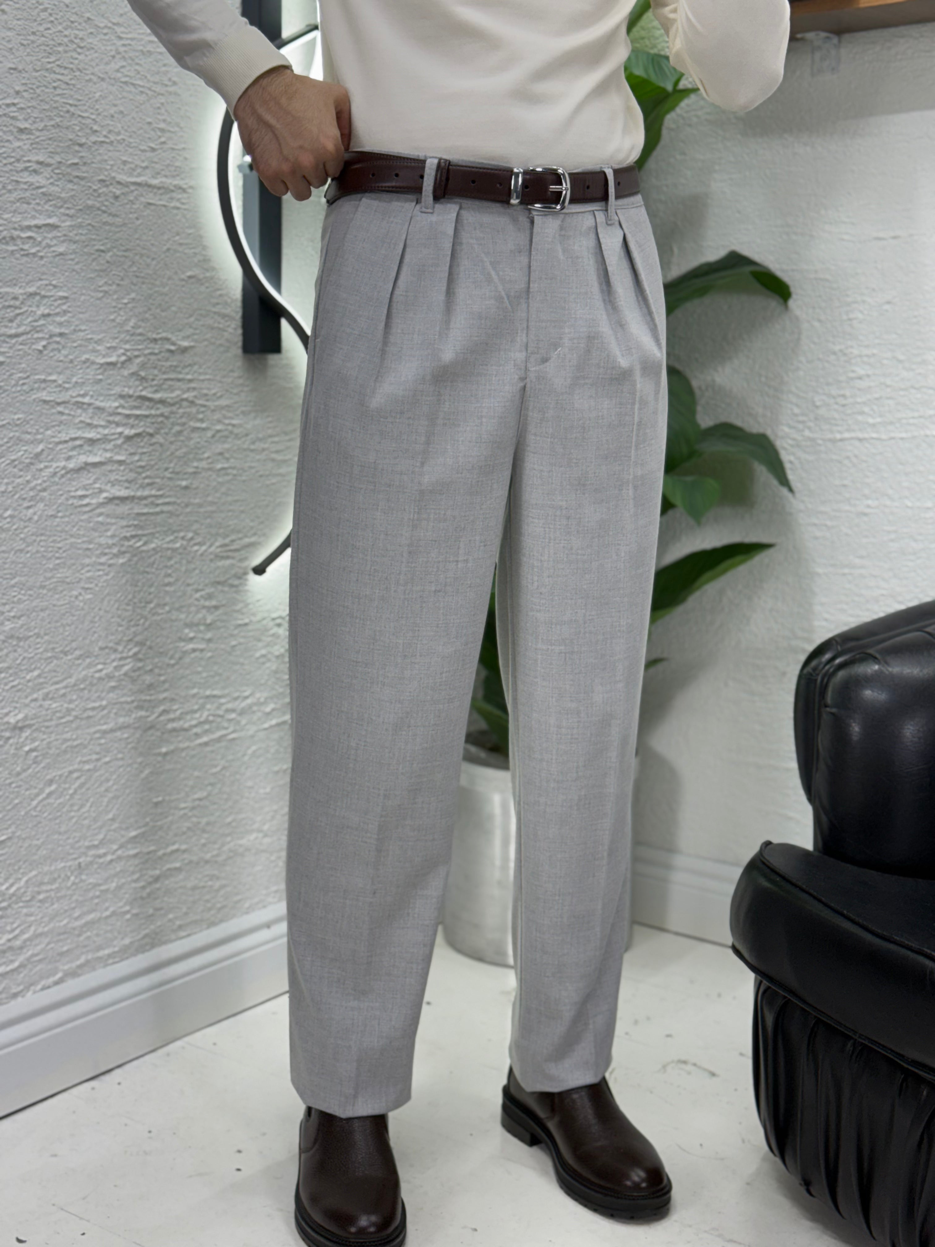 yan cepli Mevsimlik Buggy kumaş pantolon pile detayı