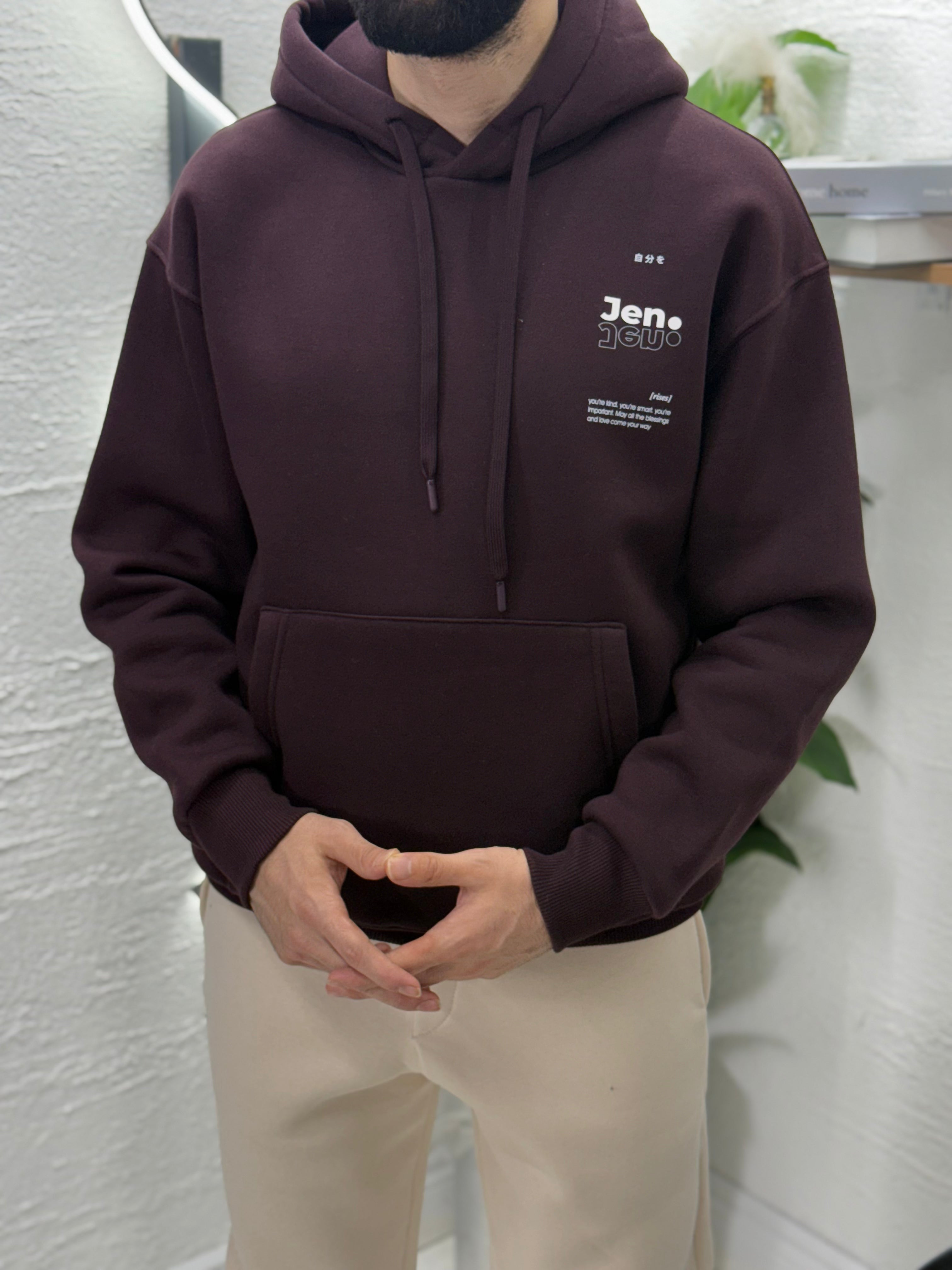 Kapşonlu %100 pamuk Şardonlu Sweet tişört