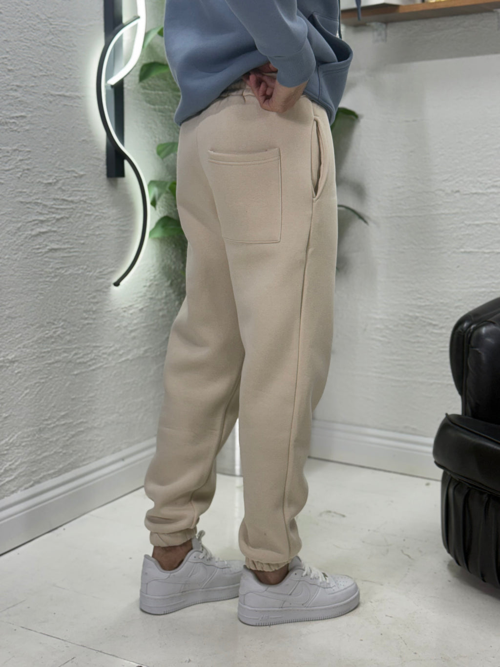 %100 pamuk üç iplik Şardonlu pantolon paçası lastikli