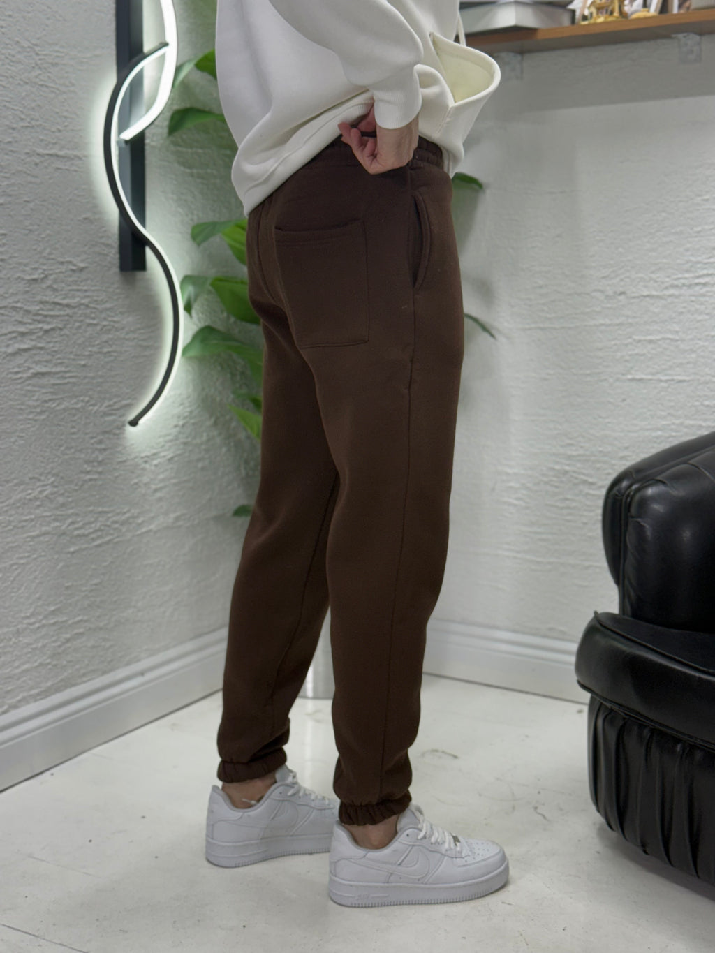 %100 pamuk üç iplik Şardonlu pantolon paçası lastikli