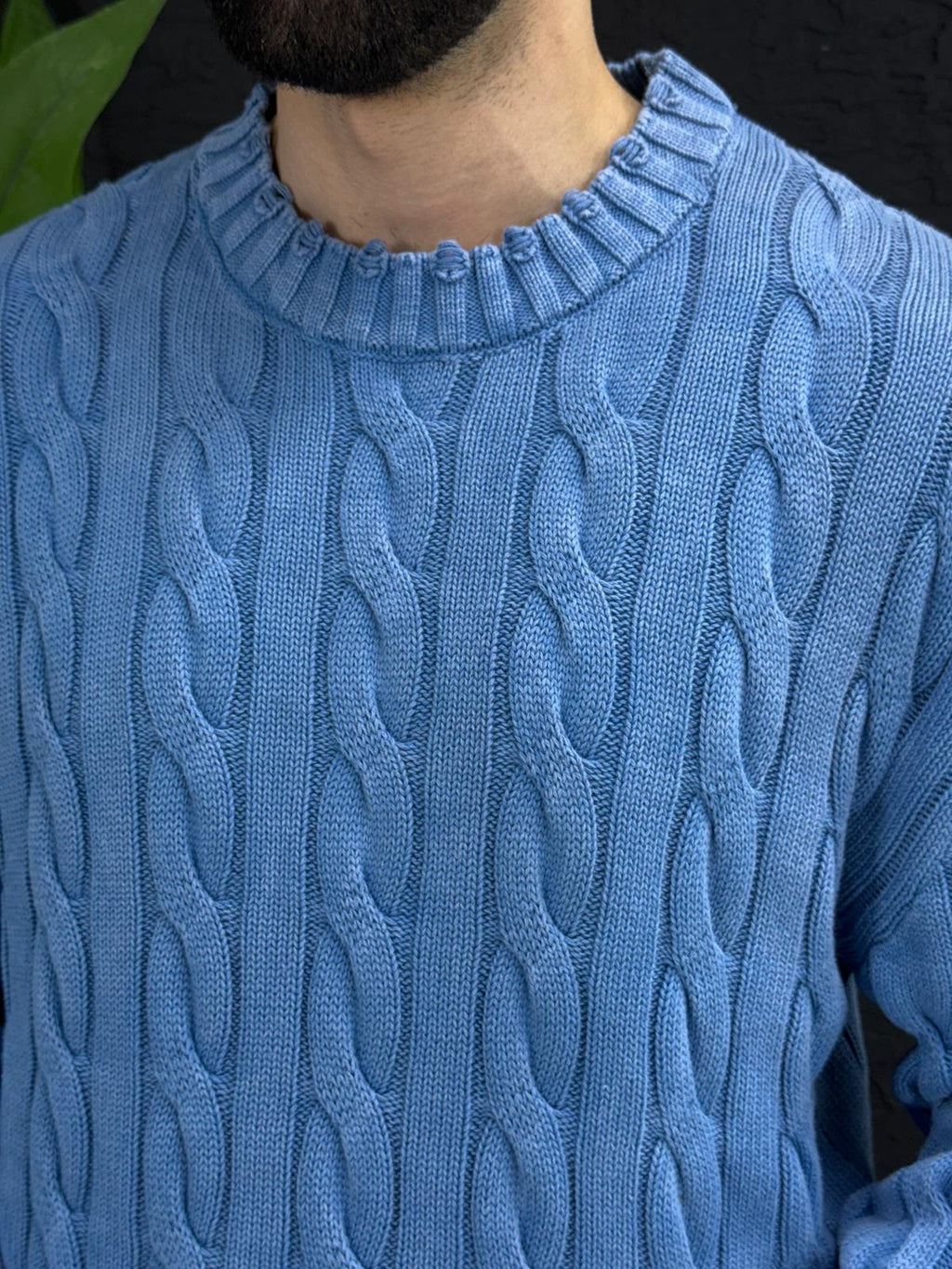 Yıkamalı kumaş kazak %100 triko yırtmac detayı kalıp Oversize